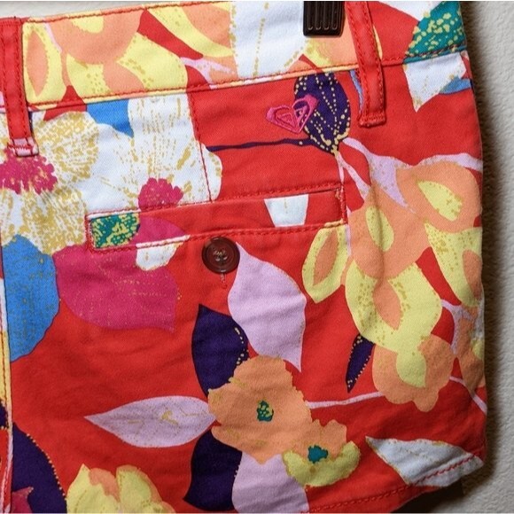 Roxy Junior Hawaiian Floral Print Shorts Size 5 - Picture 7 of 11